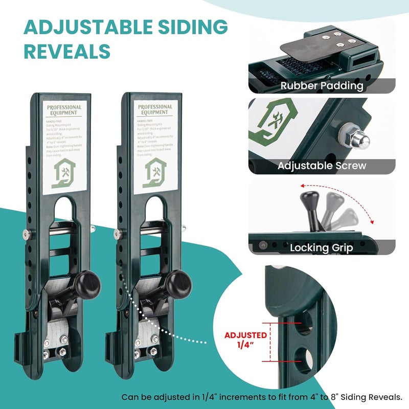 GDLIN Siding Installation Tools with Adjustable Reveals for Use with 5/16-Inch Fiber Cement Sidings, Lap Siding Mounting Gauge, Carbon Steel Body, 2 Pack - Image 3